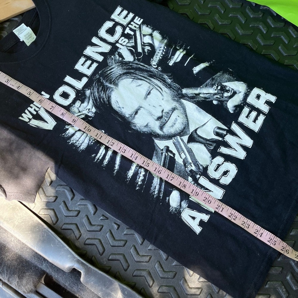 John Wick Movie Tee Black Small Violence Is The Answer Keanu Reeves Shirt - Picture 5 of 5
